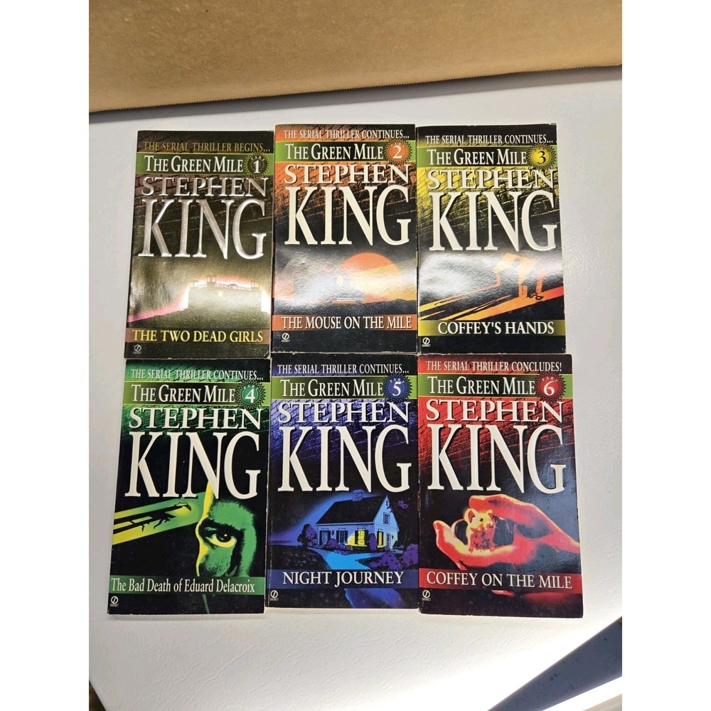 The Green Mile (1996) Books 1-6 VTG 90s Stephen King Signet Series Paperback